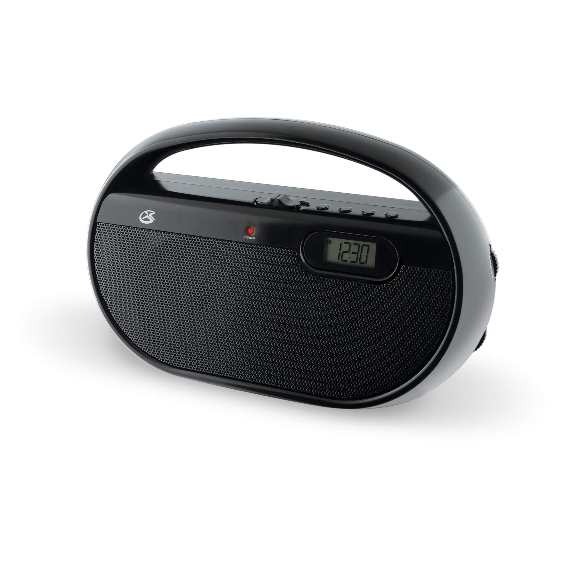 GPX Portable CD Boombox with AM/FM Radio, Digital Clock, USB/SD Playback - Red & Black Bluetooth Speaker for Home, Office, Outdoor Parties & Travel