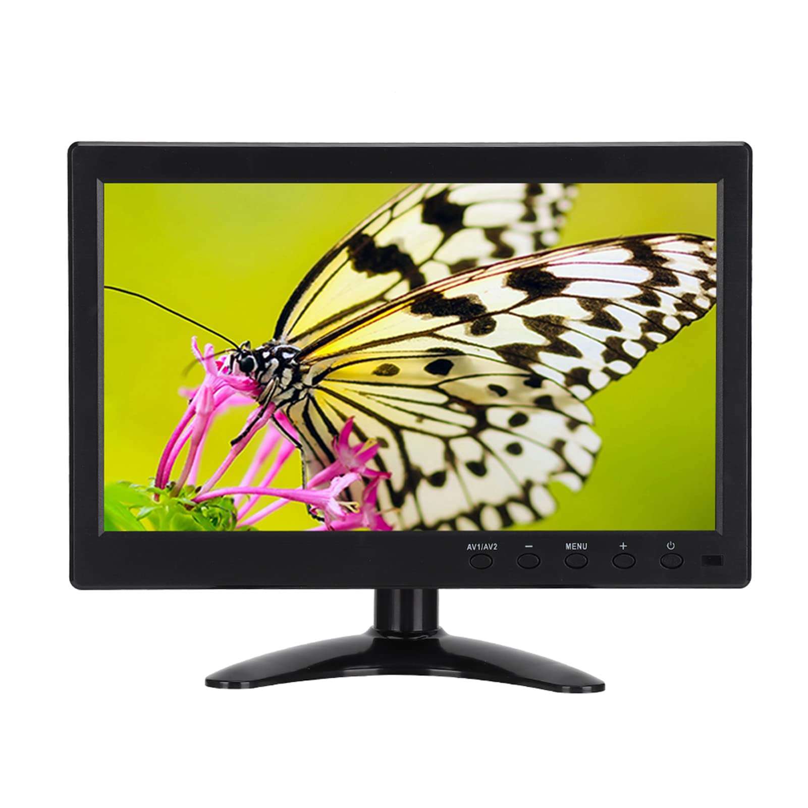 10.1 Inch Full HD 1920x1080 TFT LCD Monitor with Low Blue Light, Dual Speakers, AV/VGA/HDMI/BNC Inputs - Ideal for Office, Home, and Security Surveillance