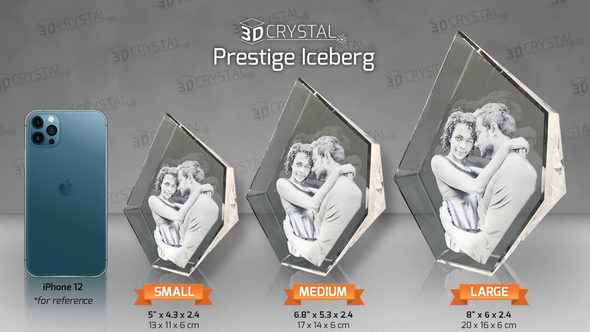 Custom 3D Laser Engraved Crystal Gift - Personalized Prestige Keepsake for Birthdays, Anniversaries, Weddings, Valentine's Day, Christmas, Graduation, Mother's Day & Father's Day - Perfect Memorial Gift for Home & Office Decor (Medium Size)