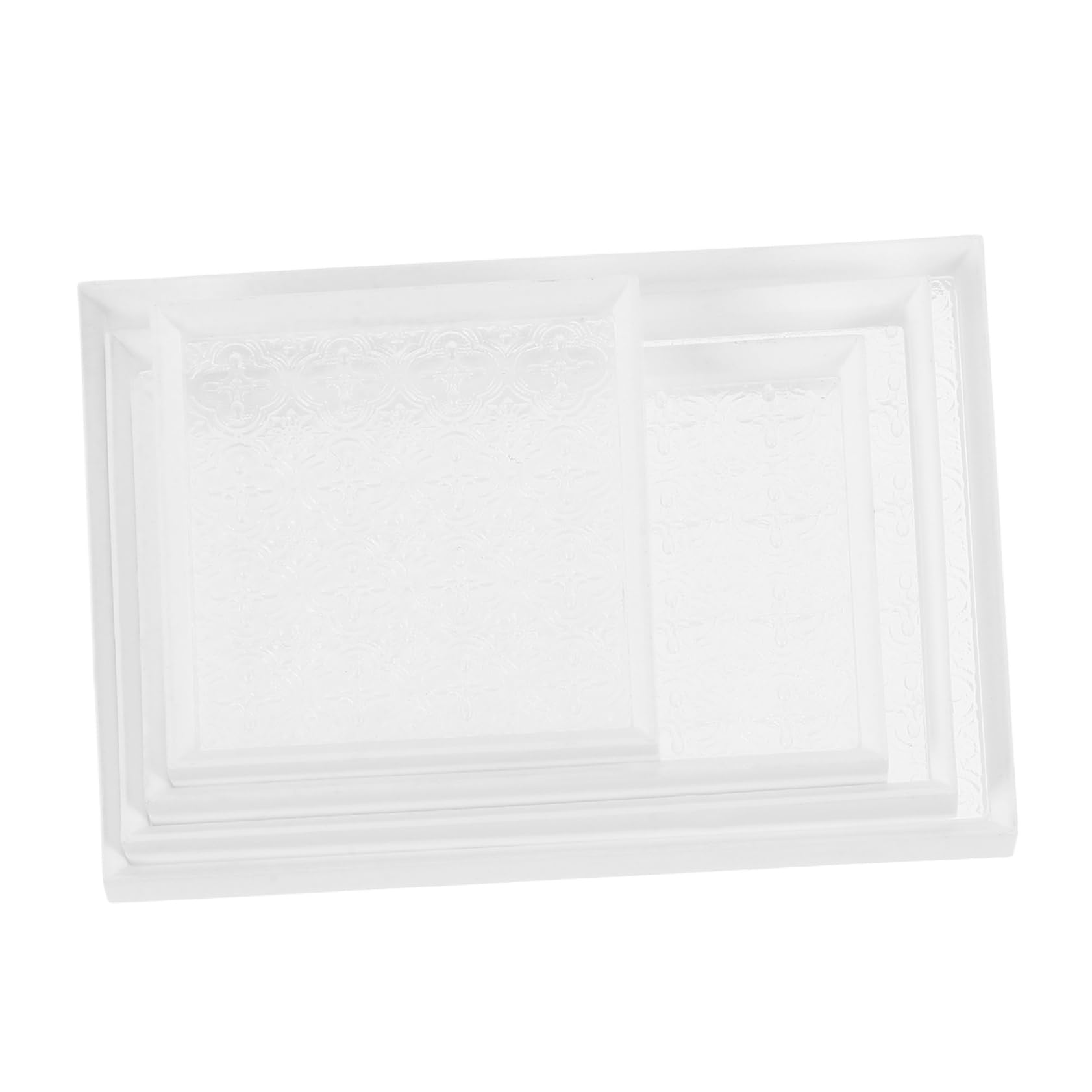 VILLCASE Miniature Transparent Wooden Tray Set - 1 Set Begonia Tray, Mini Food Dish, Tiny Tableware for Dollhouse, Kitchen Scene Decoration, DIY Crafts, and Miniature Displays