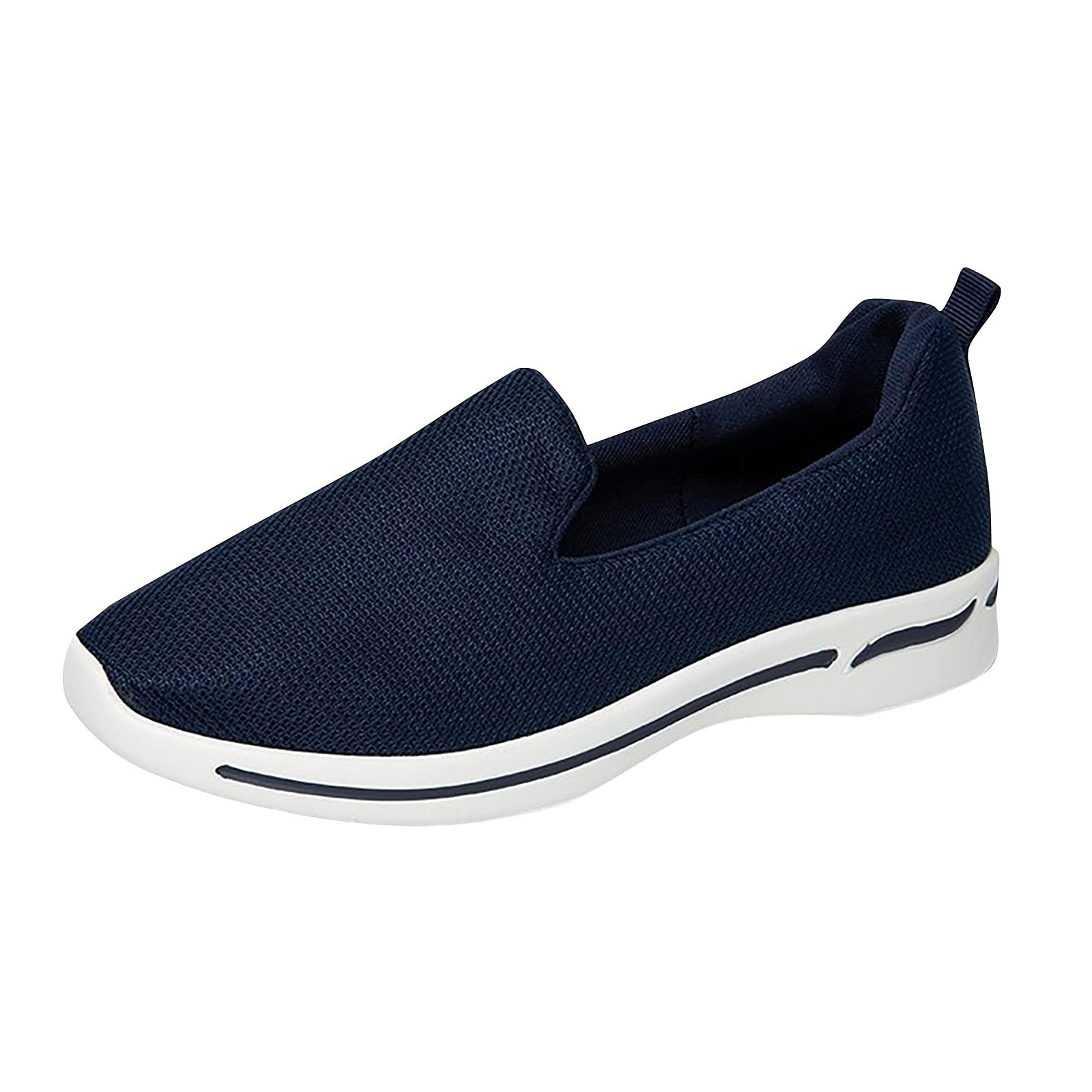 VODMXYGG Women's Slip-On Loafers Sneakers - Breathable Mesh Comfortable Casual Shoes for Walking, Work & Travel