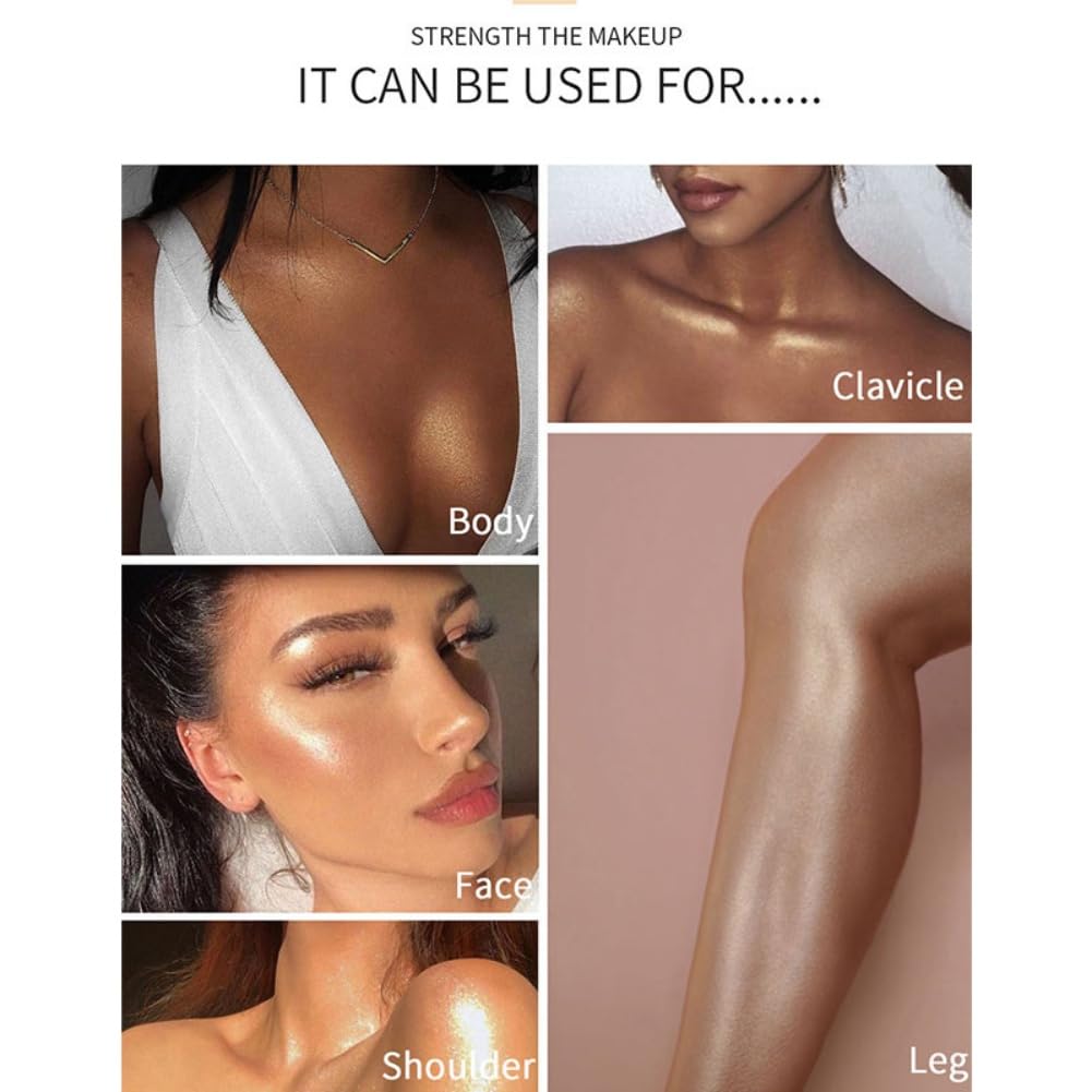 Glow Body Oil - Long Lasting Shimmer Drops for Face & Body, Liquid Highlighter & Bronzer with Smooth Finish | Perfect for Parties, Festivals, Beach Days & Night Out Makeup (#02)