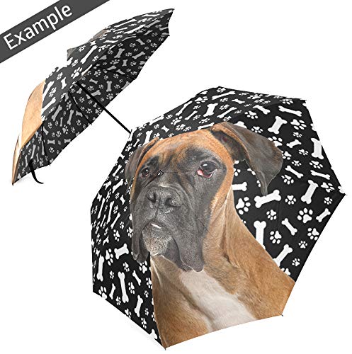 Windproof Folding Umbrella with Giant Schnauzer Dog Paw Print - Compact Travel & Golf Umbrella for Dog Lovers - Perfect Gift for Dog Moms - Ideal for Outdoor Walks, Beach Trips and Rainy Day Adventures
