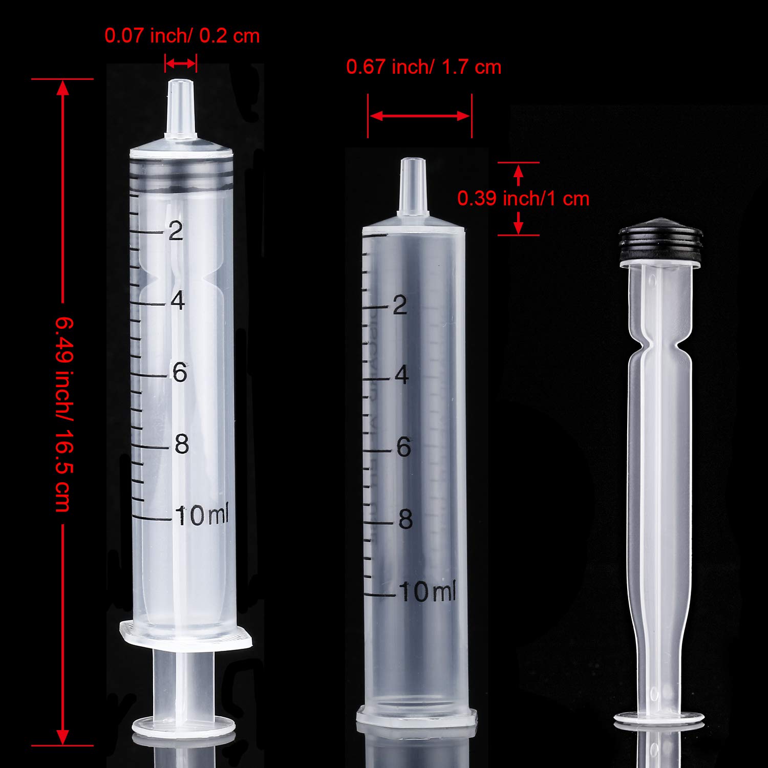 20 Pack Plastic Syringes with Measurement Marks - Precise Liquid Measuring, Watering Plants, Refilling Ink & Essential Oils - Ideal for DIY, Crafts, Lab & Pet Care
