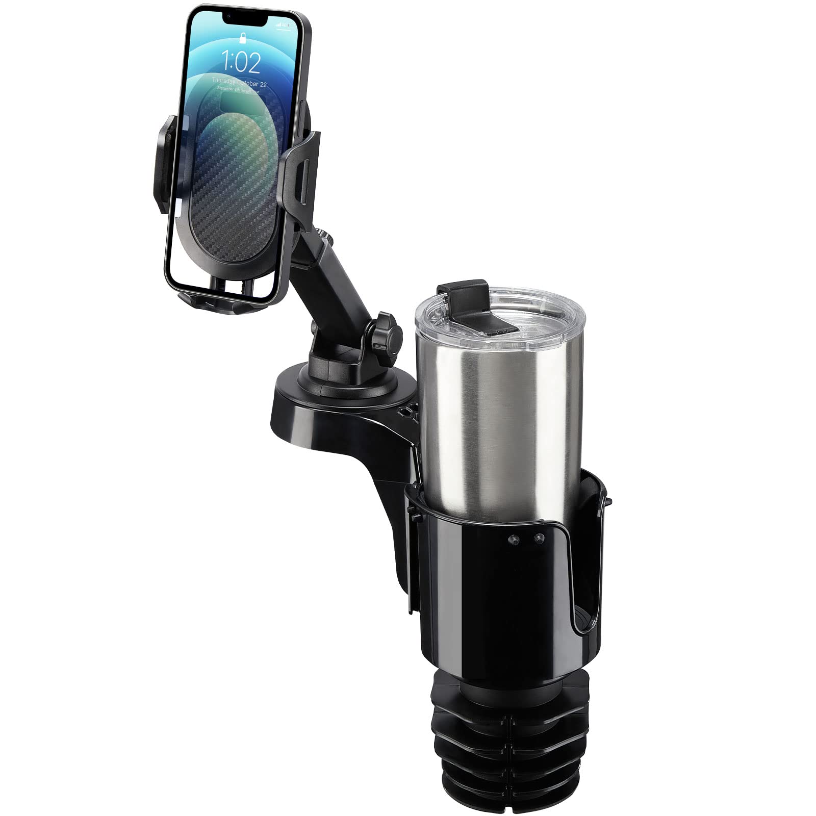 JOYTUTUS Car Cup Holder Phone Mount - Adjustable Long Neck Phone Holder for iPhone & Android - Perfect for Road Trips, Commuting & Hands-Free Driving