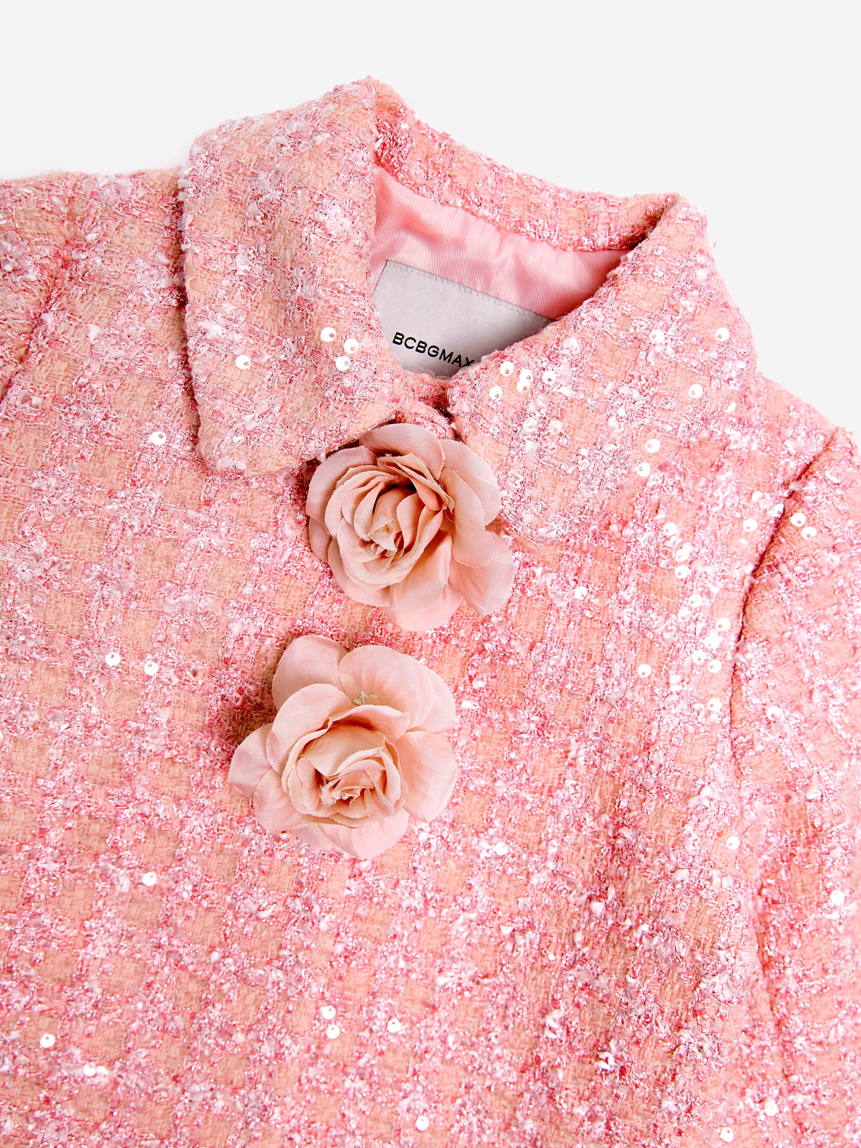 BCBG Girls Rose Tweed Jacket in Pink | Classic Blazer for School & Special Occasions | Elegant Spring & Fall Outerwear for Teens