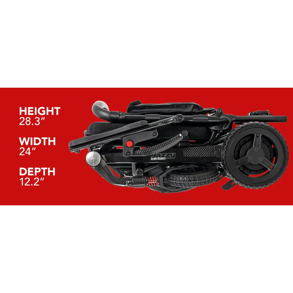 JAZZY CARBON Portable Power Wheelchair - Lightweight Folding Electric Mobility Scooter for Indoor & Outdoor Use - Perfect for Travel, Shopping, and Daily Commuting