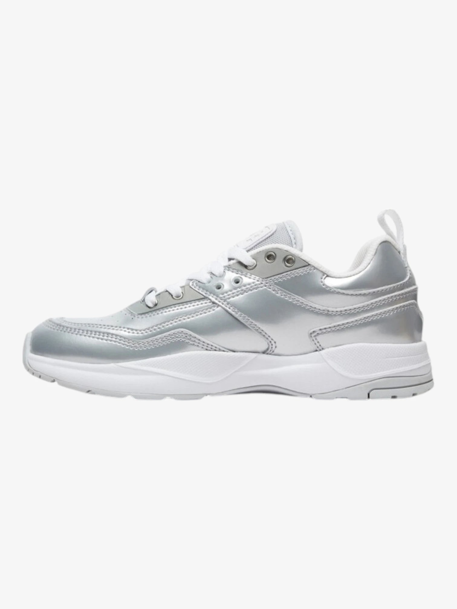 DC E Tribeka SE Women's Metallic Silver Sneakers - Stylish & Comfortable for Casual Wear, Running & Gym Workouts