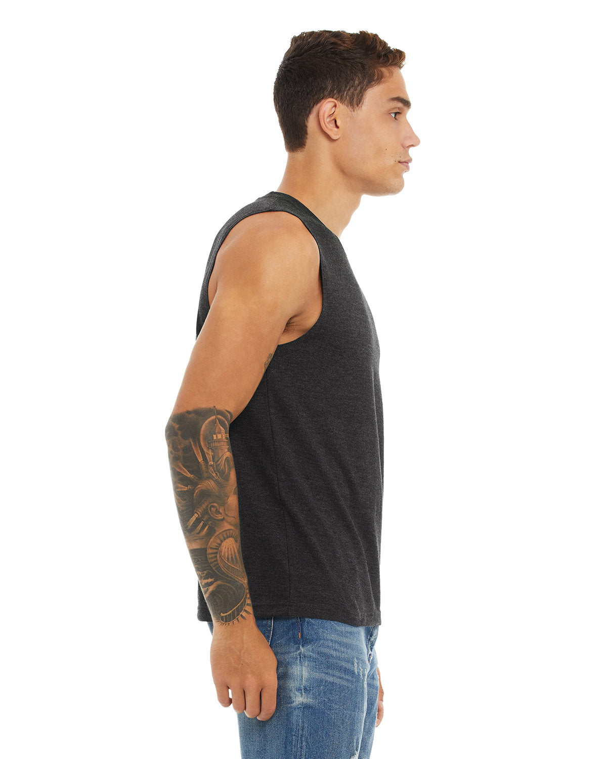 Bella + Canvas 3483 Unisex Jersey Muscle Tank - Soft Cotton Relaxed Fit Sleeveless Shirt for Men & Women - Perfect for Gym, Workout, Yoga and Summer Casual Wear