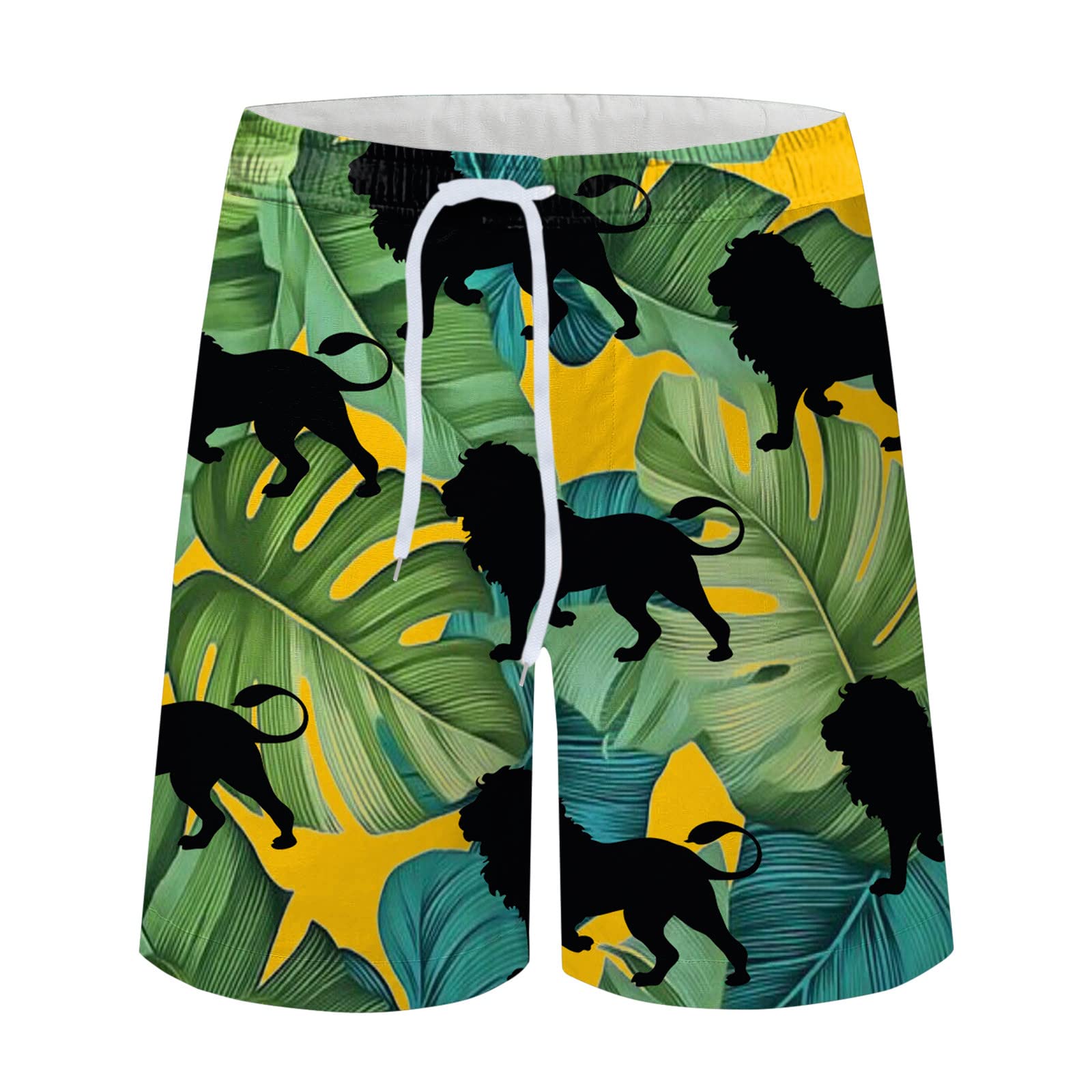**Men's 3D Printed Breathable Beach Shorts - Quick Dry Swim Trunks for Summer Vacation, Swimming & Seaside Activities**