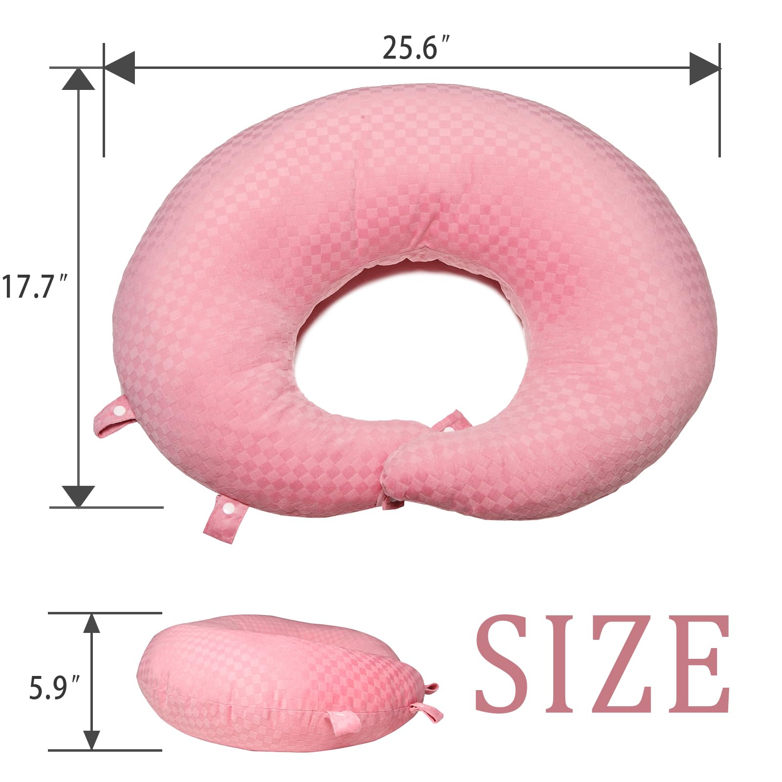Post-Surgery BBL Pillow for Brazilian Butt Lift Recovery - Comfortable Donut Cushion for Sitting, Sleeping & Driving - Orthopedic Seat Pillow for Women with Lumbar Support (Pink) - Perfect for Post-Op Care, Office Chairs, Car Seats & Home Use