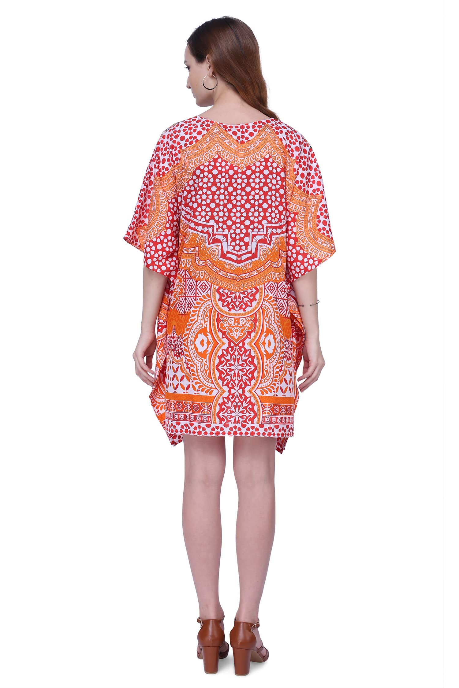 Miss Lavish London Women's Kaftan Tunic Kimono Maxi Dress - Flowy Summer Beach Cover Up for Plus Size - Perfect for Vacations, Pool Parties & Boho Fashion