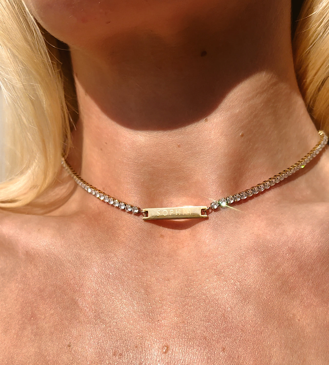 Exquisite Engraved Tennis Necklace & Bracelet Set in Gold - Perfect for Weddings, Anniversaries, and Special Occasions