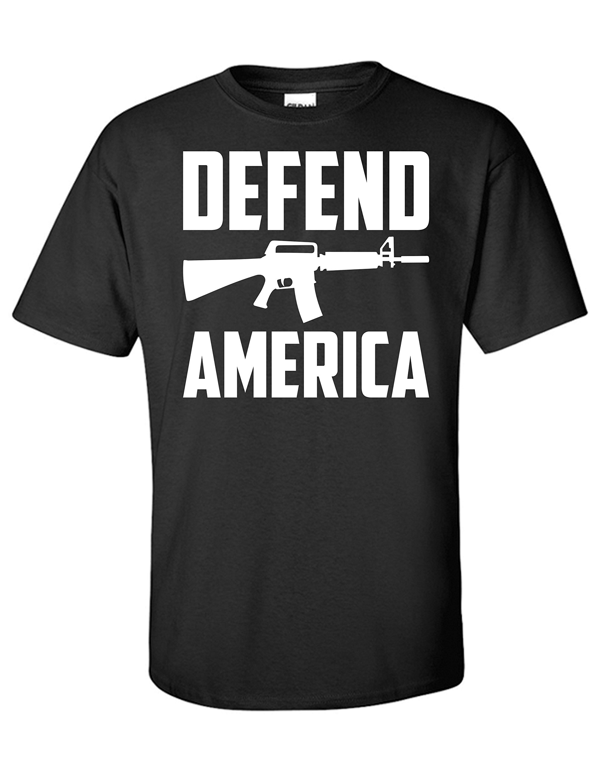 Defend America Black T-Shirt - Patriotic Graphic Tee for Men & Women - Perfect for 4th of July, Veterans Day & Political Rallies