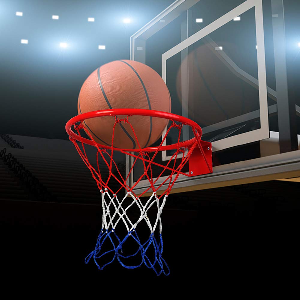 Ochine 15/18 Inch Basketball Hoop Replacement - Heavy Duty Wall Mounted Basketball Rim with Net for Indoor & Outdoor Use - Perfect for Kids & Adults (Backyard, Driveway, Gym, Playground)