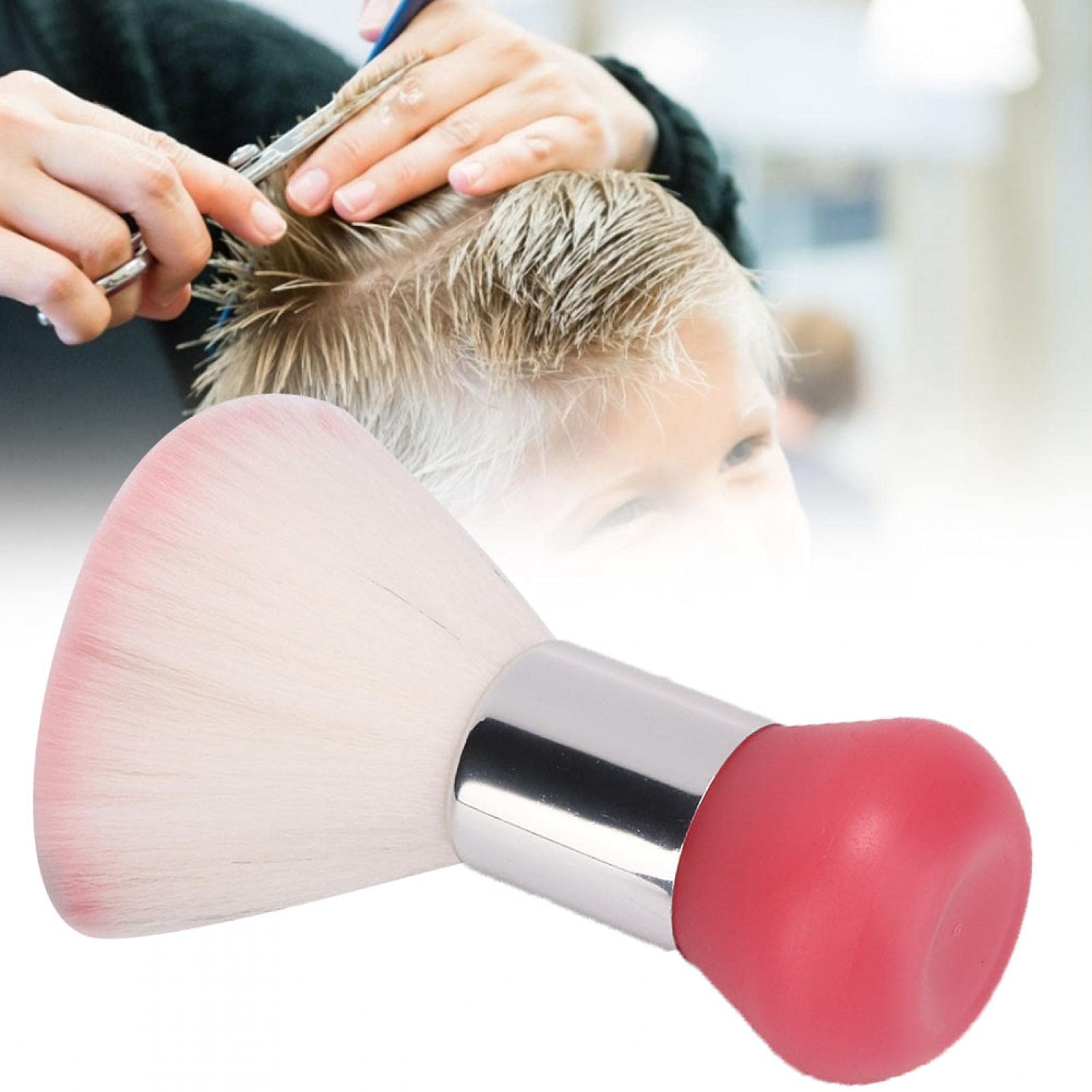 Professional Soft Barber Neck Duster Brush - Hair Sweep Cleaning Brush for Salon & Barber Shop - Gentle Face & Neck Hair Removal Tool (Pink) - Perfect for Haircut, Styling & Grooming Sessions