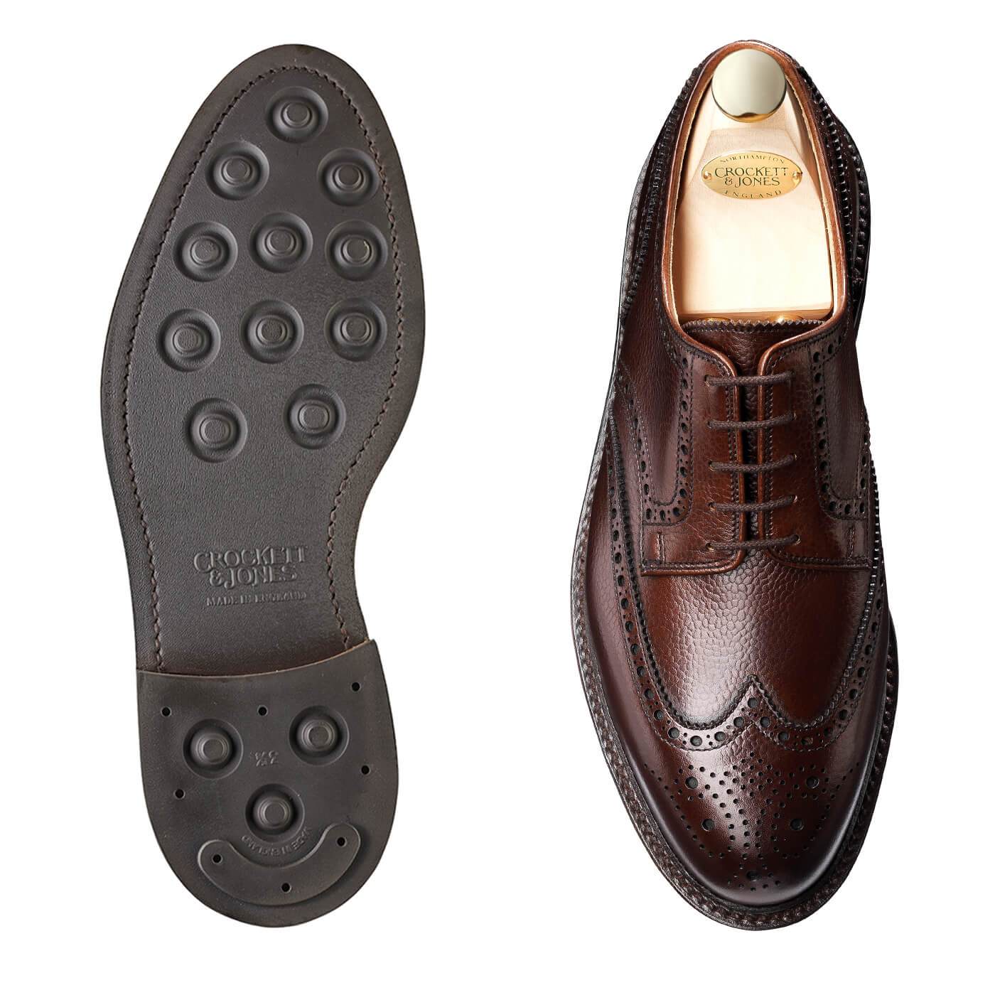 Premium Pembroke Dark Brown Scotch Grain Leather - Perfect for Wallets, Belts & Luxury Accessories