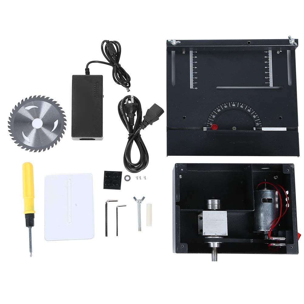 Mini Table Saw for Woodworking - 110-240V Portable Sliding Table Saw with DIY Cutting Tool Kit | Perfect for Home Workshops, Model Making & Wood Carving Projects