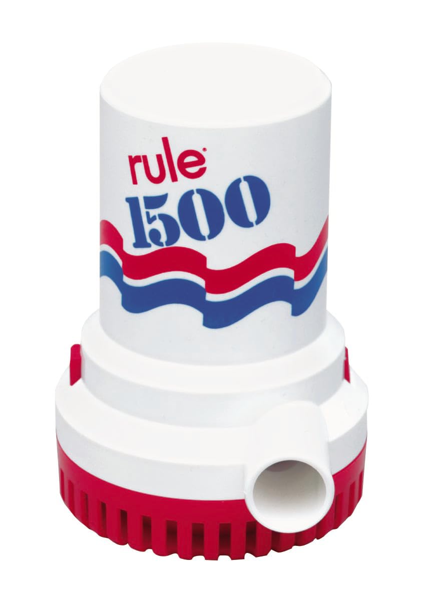 Rule High-Performance 1500GPH 12V Marine Bilge Pump with Pressure Switch & Float Switch - Submersible Boat Water Pump for Bilge Drainage, Flood Control & Emergency Use - Perfect for Boats, Yachts & Marine Applications