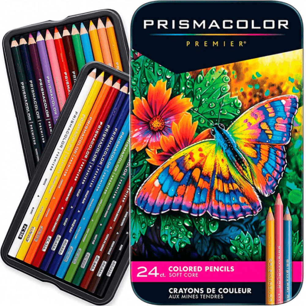 Prismacolor Premier 24 Soft Core Colored Pencils Set - Vibrant Artist Pencils for Drawing, Sketching & Adult Coloring Books | Perfect for Professional Artists & Hobbyists