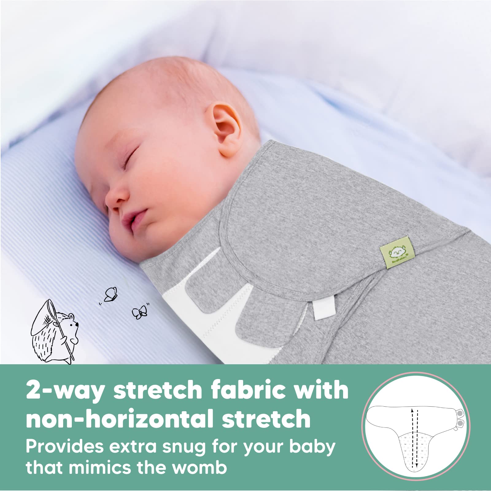 Organic Baby Swaddle Sleep Sacks & 5-Pack Burp Cloths Set for Newborns - Soft Cotton Infant Swaddle Blanket (Cloud) & Absorbent Burp Cloths (Grayscape) - Perfect for Sleeping, Nursing & Diaper Changes