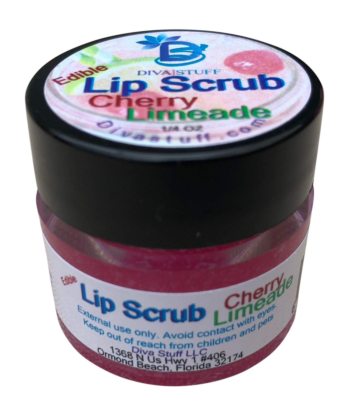Diva Stuff Ultra Hydrating Lip Scrub - Cherry Limeade Flavor | Gentle Exfoliator & Moisturizer for Soft Lips | ¼ oz Made in USA | Perfect for Dry Lips Care & Pre-Lipstick Prep