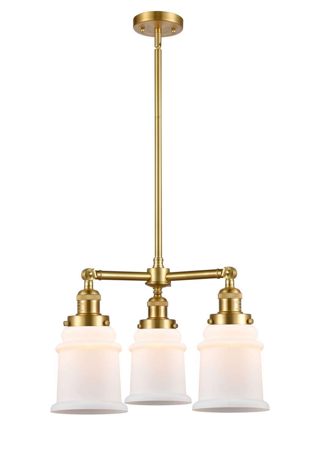 207-SG-G181 Canton 3 Light Chandelier - Elegant Vintage Ceiling Lighting Fixture for Dining Room, Bedroom, and Living Room Decor