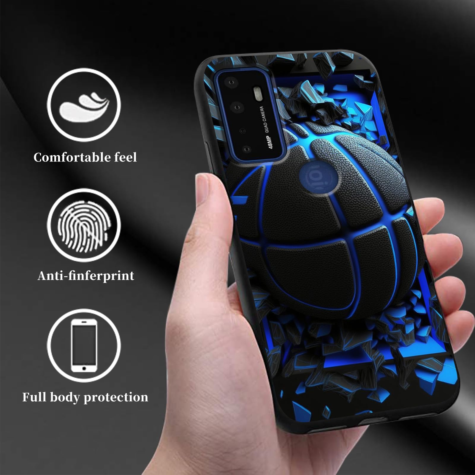 Compatible with AT&T Radiant Max 5G / Cricket Dream 5G Case - Slim Soft TPU Shockproof Phone Cover for Women, Men & Girls - Perfect for Cricket Innovate 5G & Basketball Fans - Ideal for Daily Use, Sports & Outdoor Activities