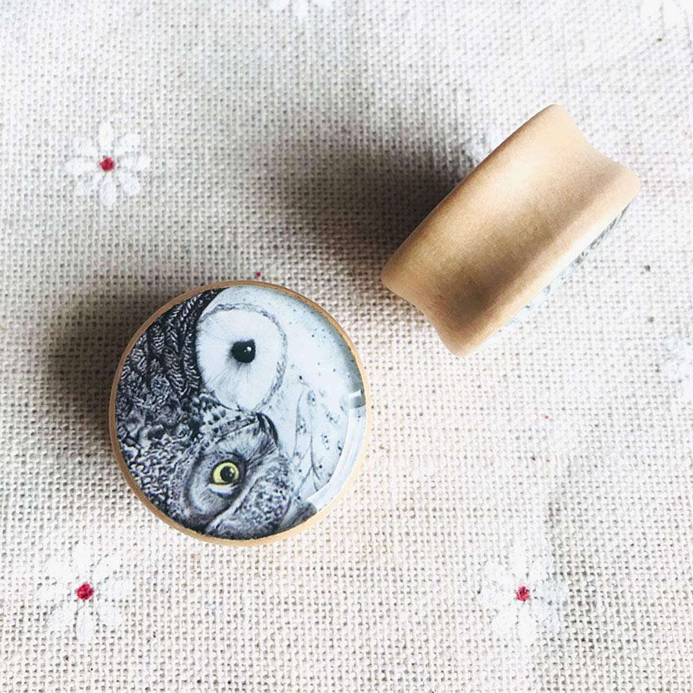 Owl Wood Ear Gauges Plugs and Tunnels - 8mm to 25mm Ear Stretcher Expander Saddle Plug Piercing Jewelry for Men and Women - Perfect for Stretching, Body Modification, and Alternative Fashion