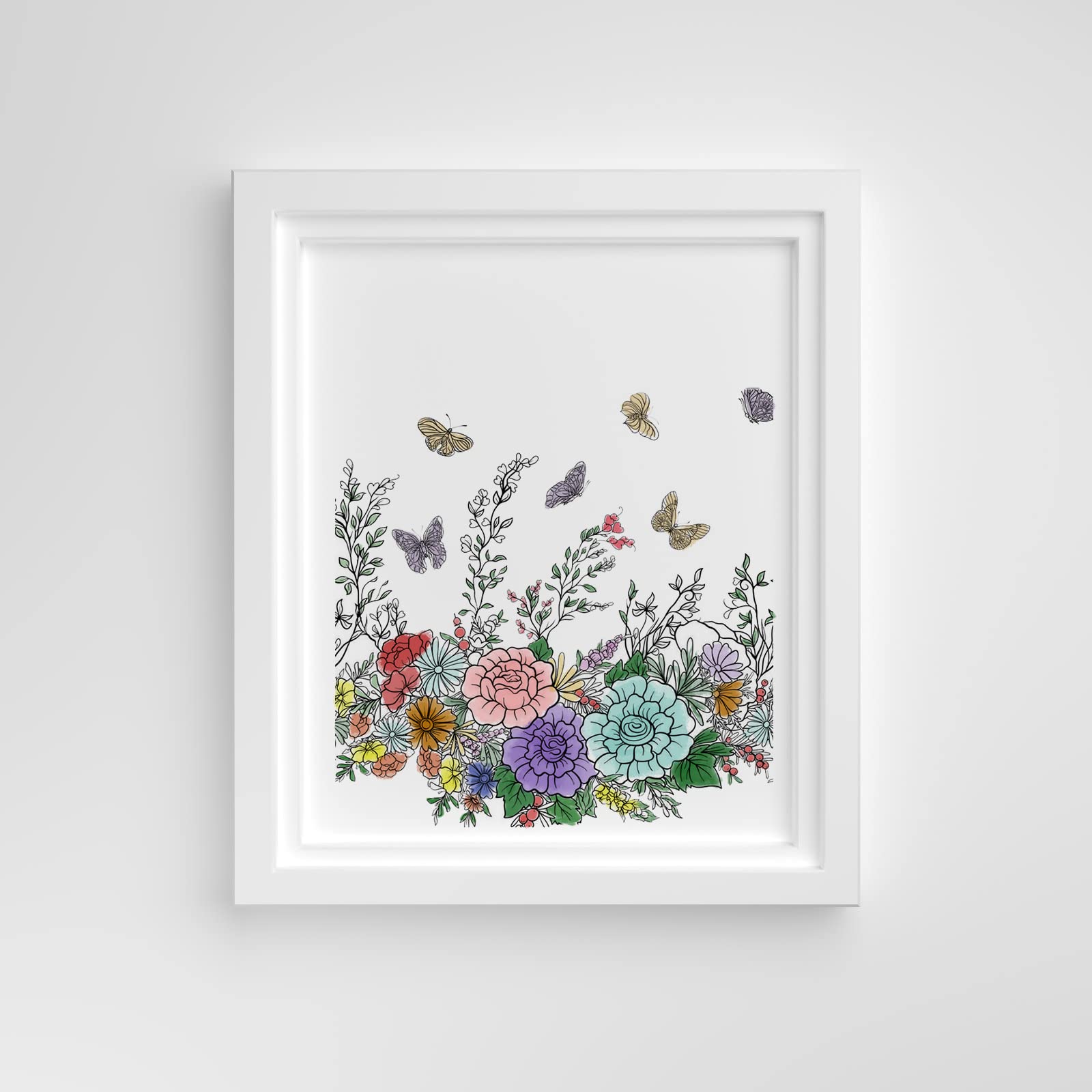 Spring Butterfly Flower Clear Stamps for Card Making - Floral Leaves Rubber Stamps with Transparent Background for DIY Scrapbooking, Photo Albums & Journaling - Perfect for Handmade Greeting Cards, Wedding Invitations and Craft Projects