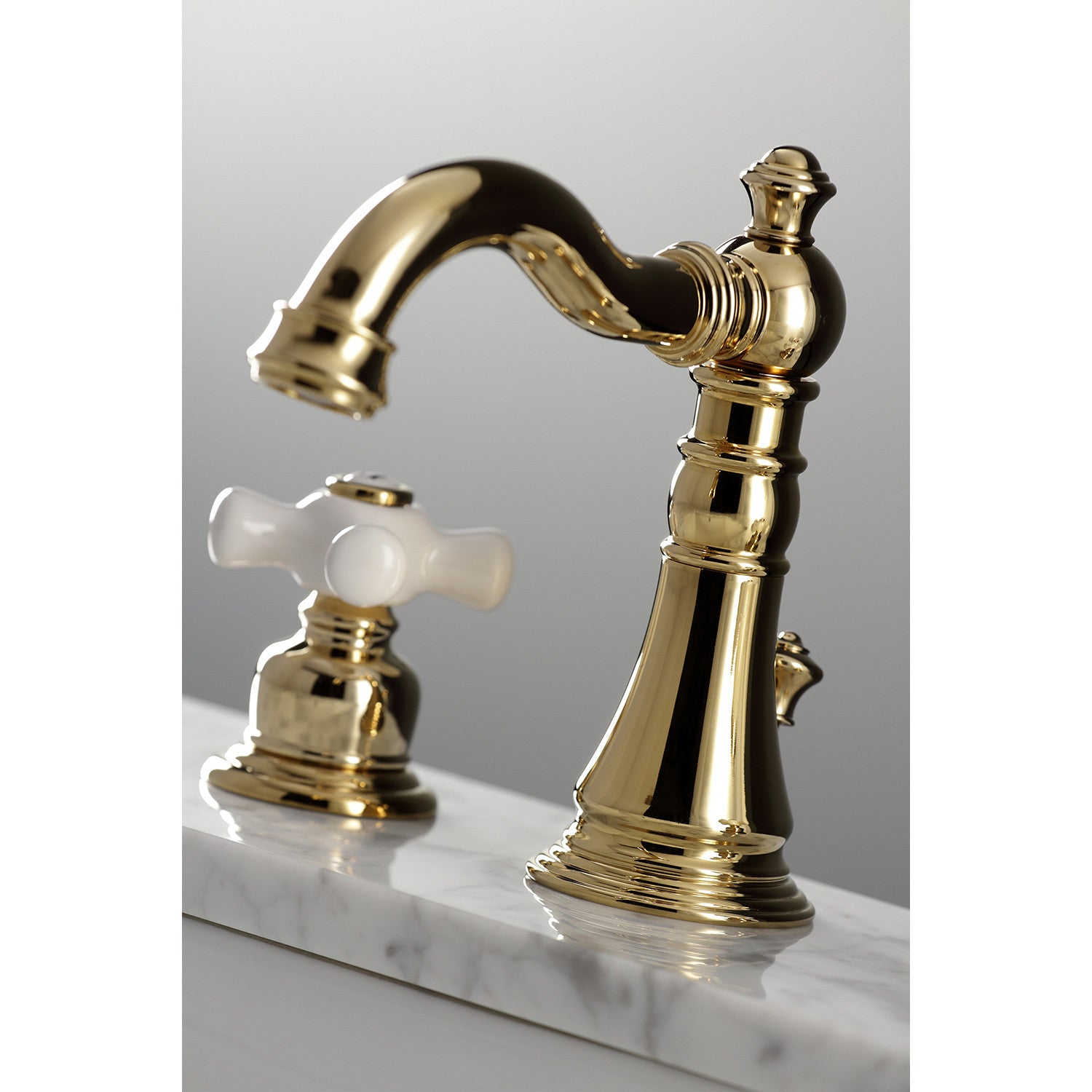 American Classic FSC1972PX 3-Hole Widespread Bathroom Faucet with Pop-Up Drain - Polished Brass Two Handle Deck Mount - Perfect for Modern Bathroom Renovations & Vanity Upgrades