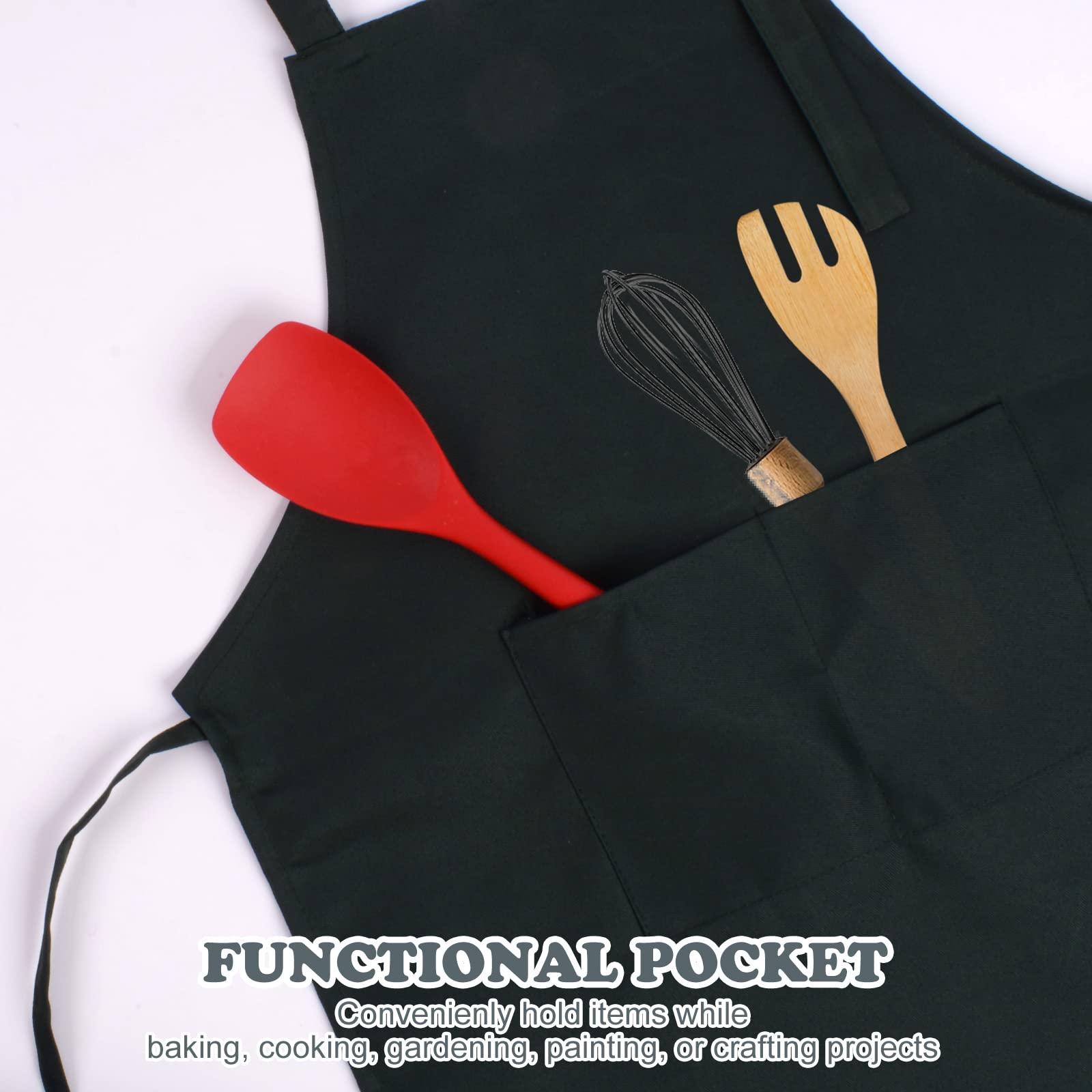 SINLAND Kids Apron with Pocket 2 Pack - Adjustable Children Chef Apron for Cooking, Baking, Painting - Perfect for Kitchen, Art Class & DIY Crafts
