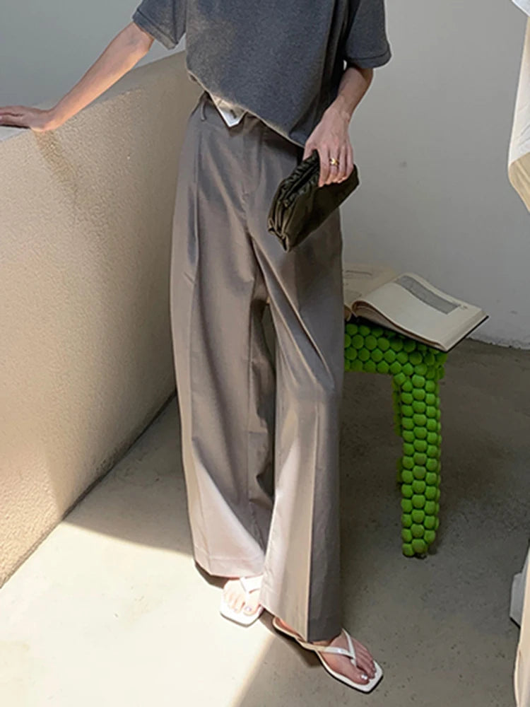 Women's High Waist Patchwork Asymmetrical Wide Leg Pants - Autumn Casual Minimalist Solid Trousers for Female | Perfect for Office Wear, Weekend Outings & Fall Fashion