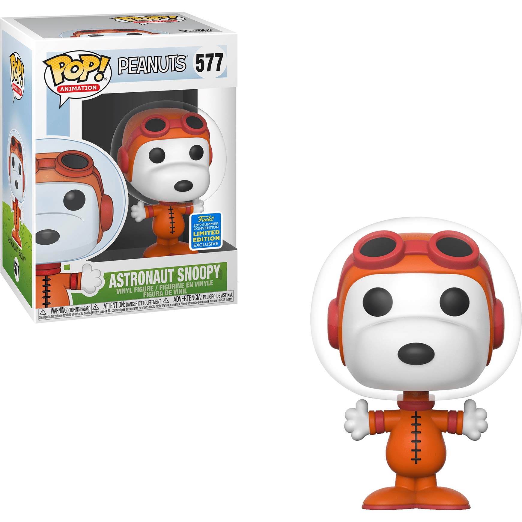 Funko Pop! Astronaut Snoopy Vinyl Figure (2019 Summer Convention Exclusive) with Protective Case - Perfect for Collectors, Space-Themed Decor & Gift Giving
