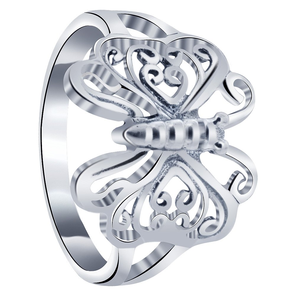 925 Sterling Silver Butterfly Ring - Vintage Antique Finish Jewelry for Women - Perfect for Gifts, Parties & Everyday Wear