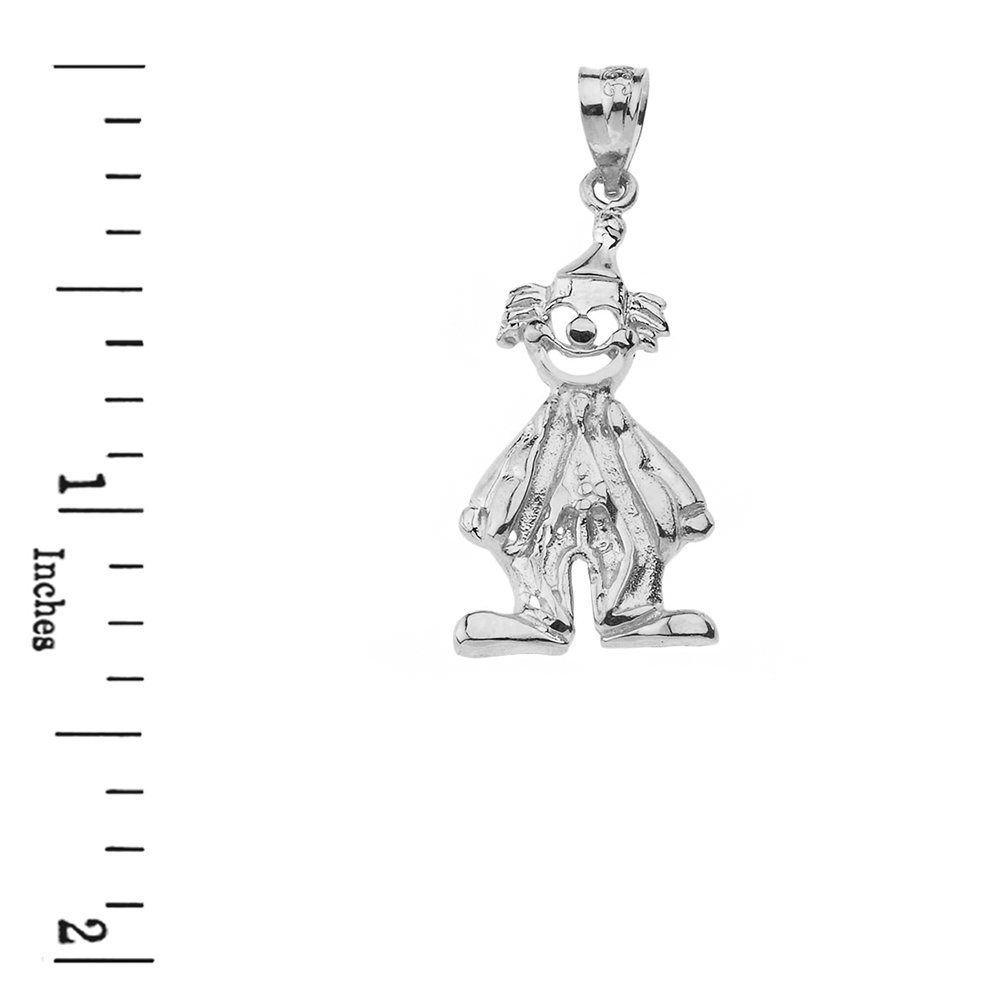 925 Sterling Silver Auguste Clown Pendant Necklace for Women - High Polish Finish - Elegant Jewelry Gift for Birthday, Anniversary & Special Occasions
