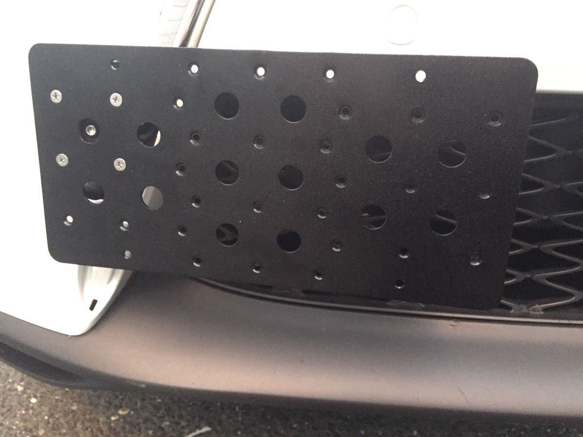 Mini Cooper Bumper Tow Hook License Plate Mount Bracket - Universal Fit for Front/Rear Installation - Perfect for Car Shows, Parking Compliance & Custom Styling