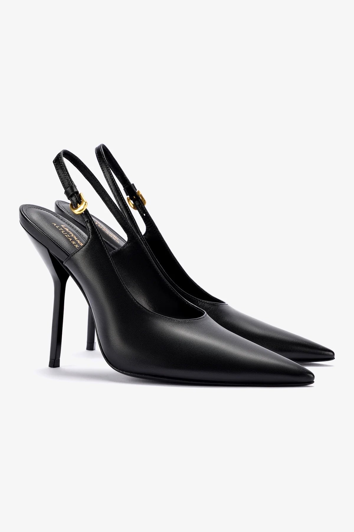 Larroudé x Altuzarra Black Leather Pump Shoes for Women | Elegant High Heels for Office, Party & Special Occasions