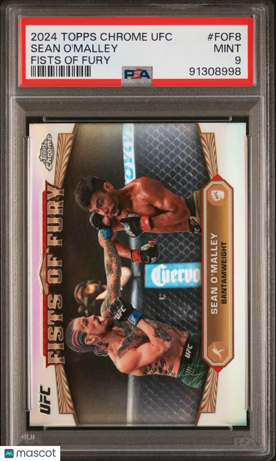 2024 Topps Chrome UFC Fists of Fury Sean O'Malley #FOF8 PSA 9 Graded Trading Card - Collectible Sports Memorabilia for UFC Fans & Card Collectors