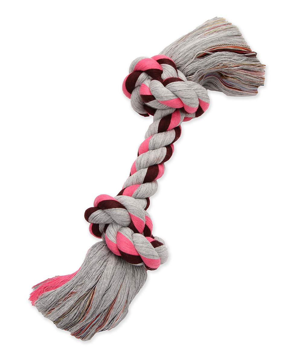 Mammoth Pet Products Flossy Chews Color Rope Bone - Premium Cotton-Poly Rope Toy for Large & X-Large Dogs - Interactive Tug & Chew Toy for Playtime & Training - Durable 19