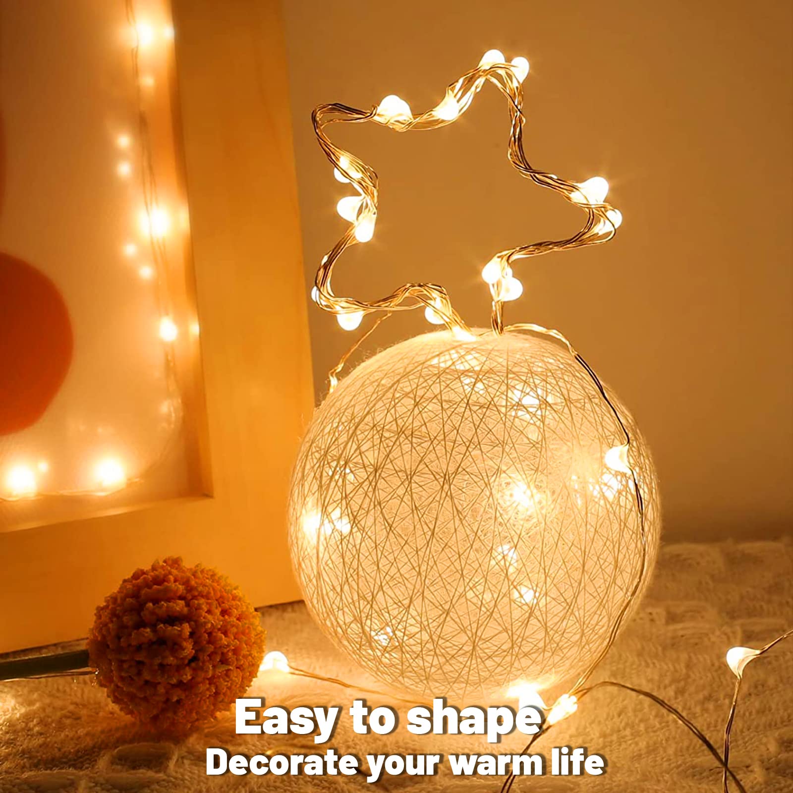 24 Pack Fairy Lights Battery Operated - 7ft 20 LED Waterproof String Lights with Silver Wire for Christmas, Bedroom, Wedding, Party Decor | Indoor & Outdoor Use for DIY, Patio, Firefly Starry Moon Lighting Effects