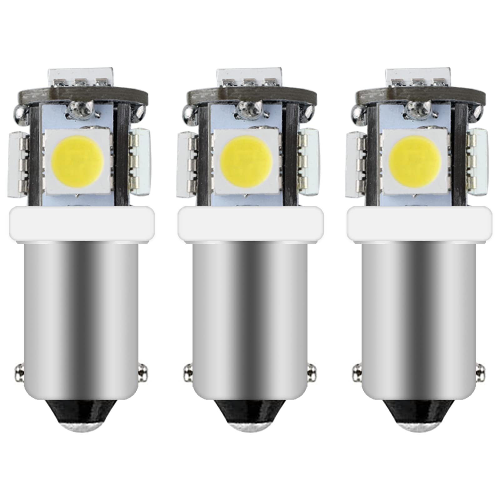 Cheopha BA9S 53/57 182/257 LED Bulbs 6000K Cool White 12V Miniature Bayonet Base - Super Bright RV Boat Navigation Lights, Dome Lights, Map Lights (3-Pack) - Perfect for Marine, Automotive & Camping Lighting Needs