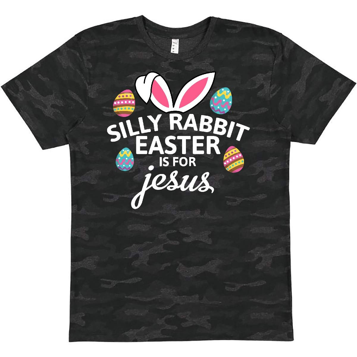 Inktastic Silly Rabbit Easter is for Jesus T-Shirt with Bunny Head - Funny Christian Easter Tee for Women & Men - Perfect for Church, Easter Sunday & Family Gatherings