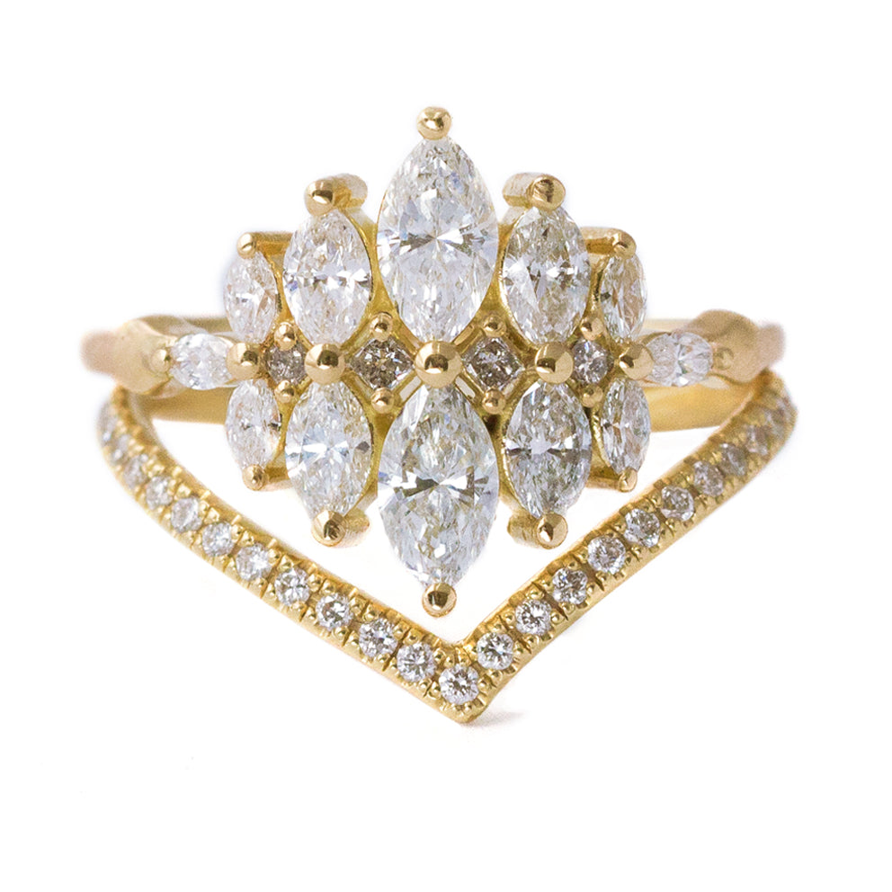 Exquisite Marquise Diamond Engagement Ring Set for Women - Unique Vintage Wedding Band & Bridal Jewelry - Perfect for Proposals, Anniversaries & Special Occasions
