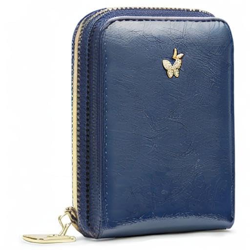 Portable Makeup Case with Mirror & Card Holder for Women - Travel Cosmetic Pouch