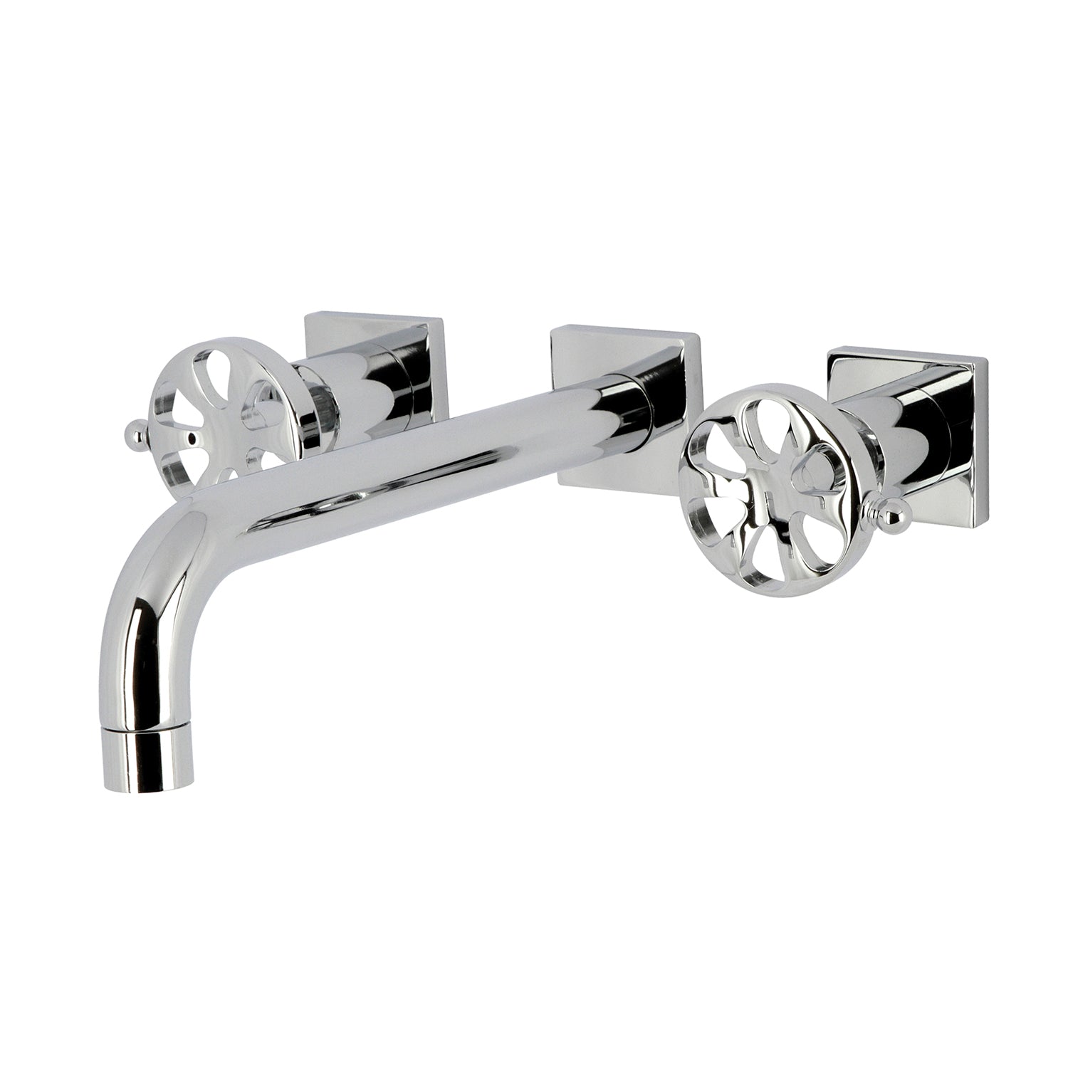 Belknap KS6021RX Polished Chrome 3-Hole Wall Mount Roman Tub Faucet with Two Handles - Perfect for Bathroom Renovation & Luxury Spa Experience