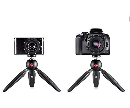 Manfrotto MTPIXI-B PIXI Mini Tripod (Black) - Compact & Lightweight Travel Tripod for Smartphones, Cameras, Vlogging & Photography