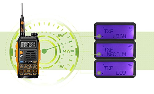 BaoFeng Pofung GT-3TP Mark-III Tri-Power 8W/4W/1W Two-Way Radio with Speaker Mic - Long Range Walkie Talkie for Outdoor Adventures, Construction Sites & Emergency Communication