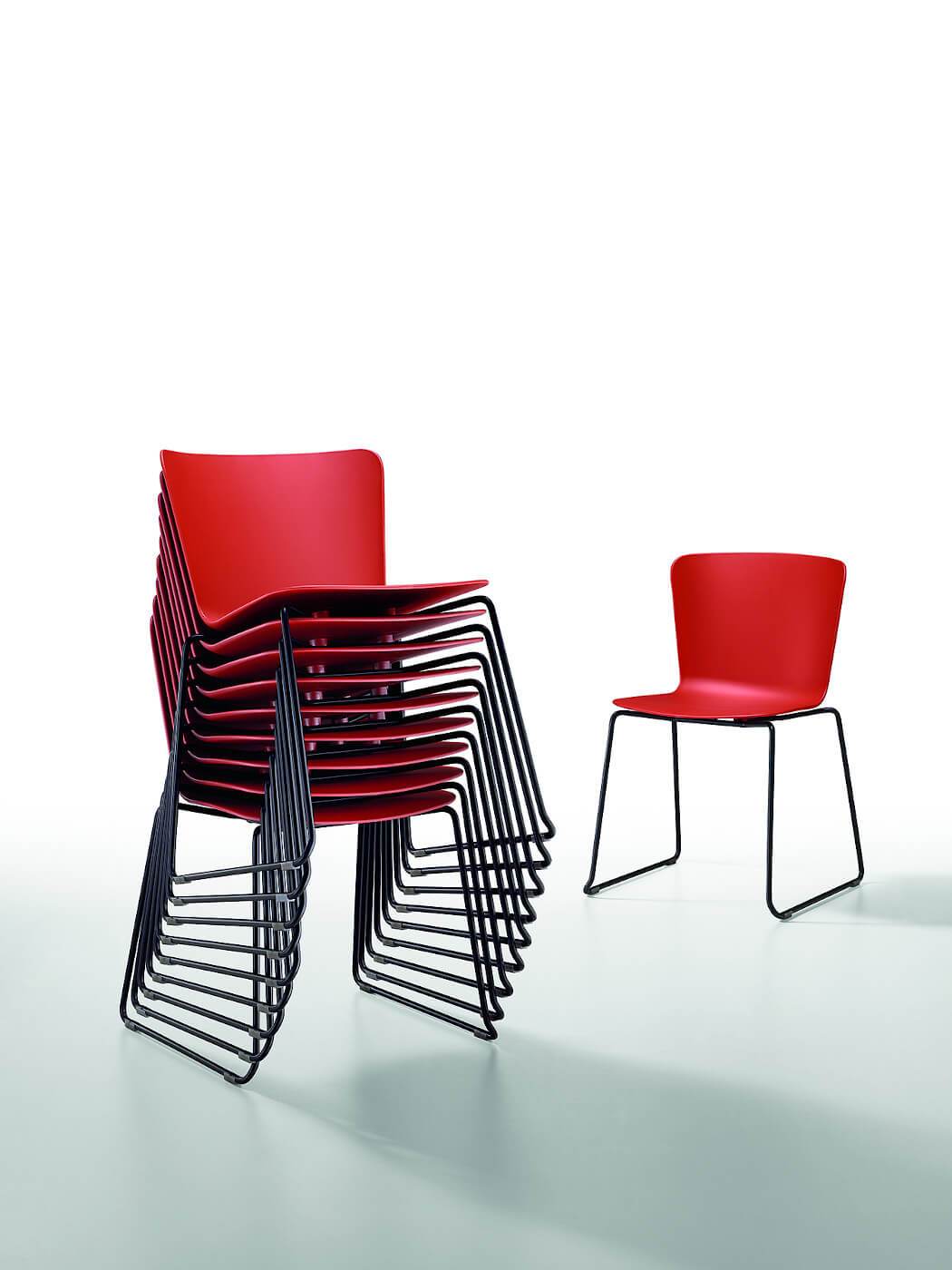 Midj Calla S M_T PP Chair - Modern Plastic Stackable Chair for Home, Office, or Outdoor Use - Perfect for Dining, Conference, and Patio Settings