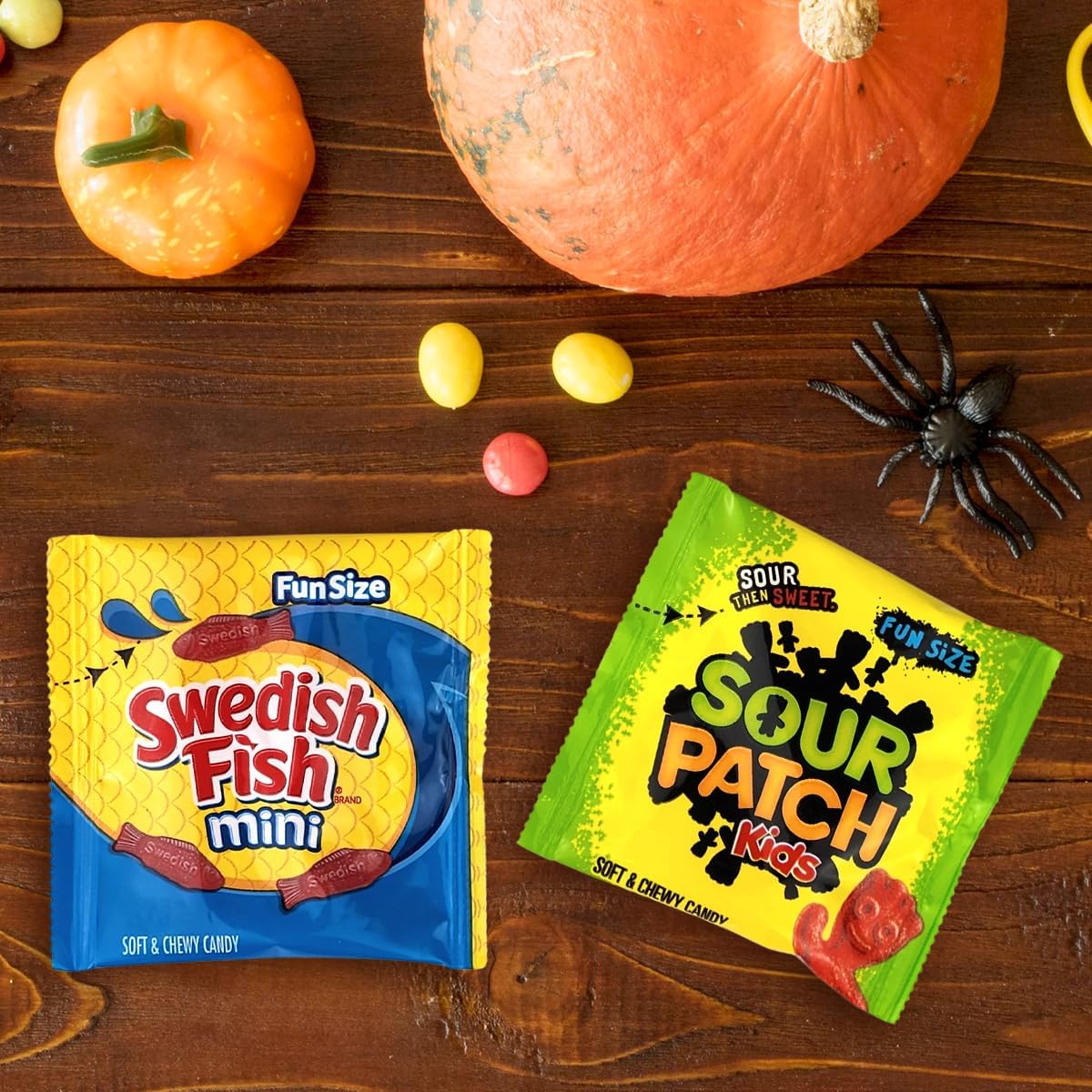 5 lb Bulk Christmas Candy Variety Pack - Sour Patch Kids & Swedish Fish Mini Soft Chewy Candy, Individually Wrapped 0.5 oz Fun Size Pouches (200 Count) - Perfect for Holiday Parties, Stocking Stuffers & Office Treats
